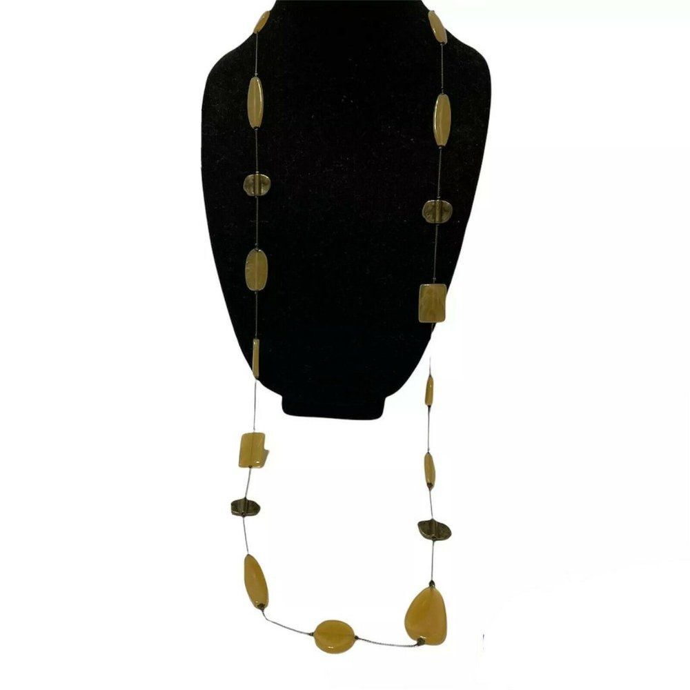 cold water creek 46” long layering acrylic beaded chain necklace